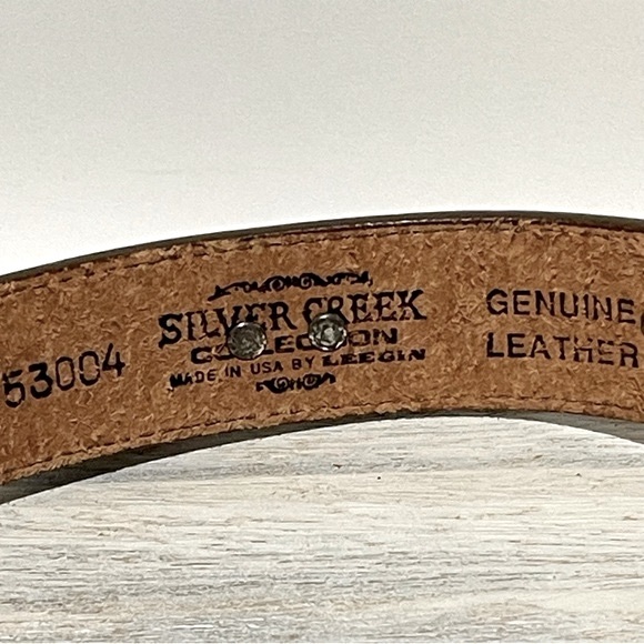 Silver Creek Collection Brown Leather Silver Charm Western Belt Size Small - Picture 11 of 16